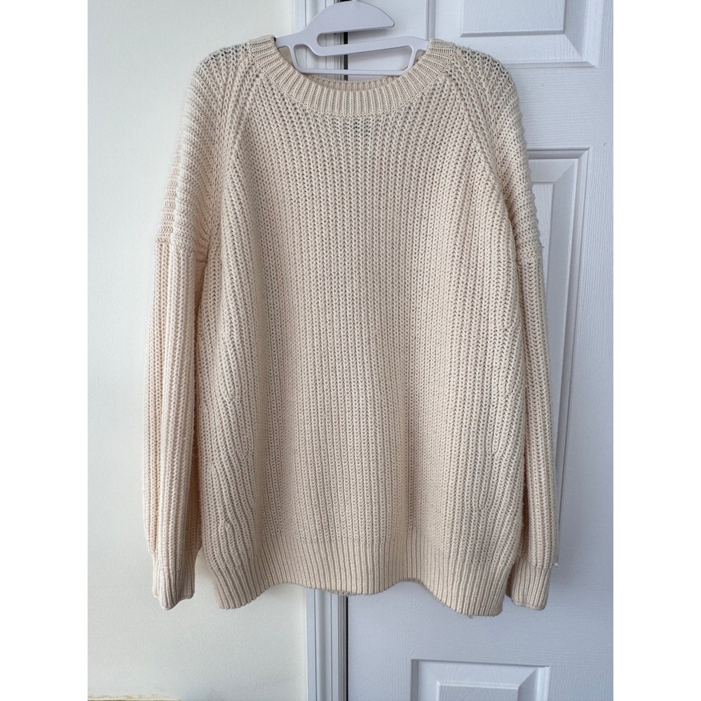 NEW LOOK‎ MATERNITY Cream Knit Sweater Relaxed Fit Pullover Women's Size L